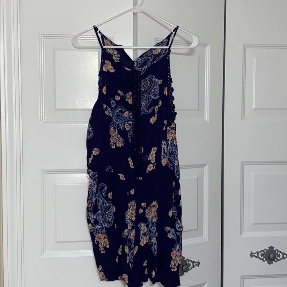 Blue floral romper